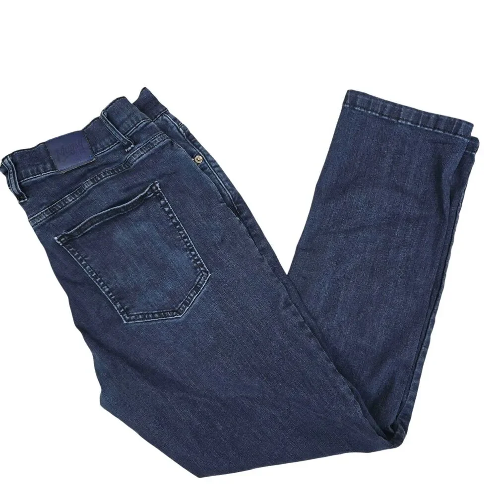 Mugsy Jeans Mens Slim Straight Dark Wash Jeans 32x28